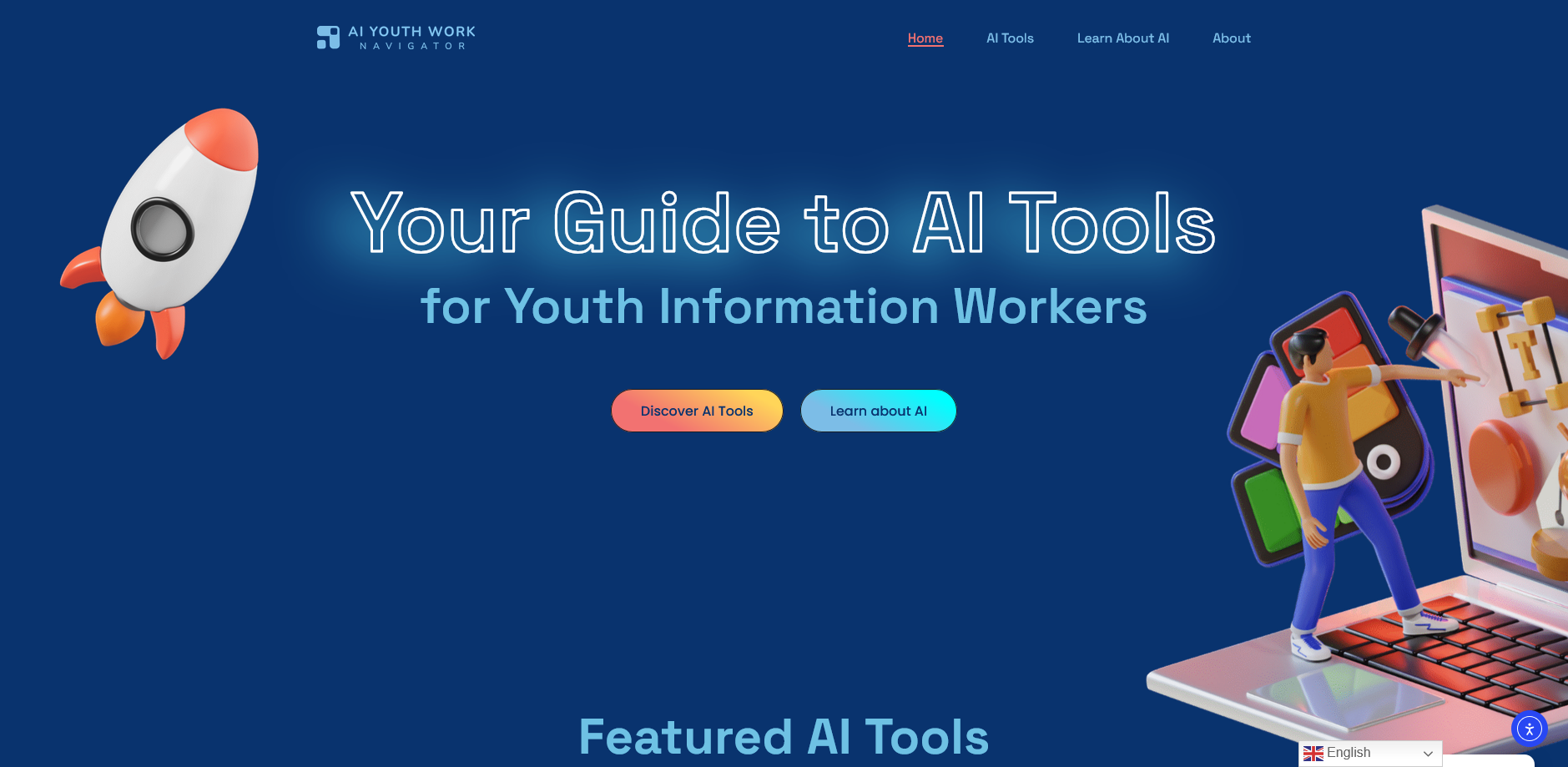 Screenshot der Website-Startseite